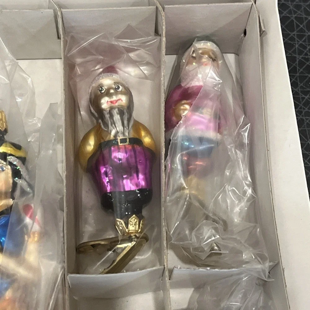 Vtg Christopher Radko Rare‎ 1995 And Snowy Make 8 Ornament, 7 Dwarves Snow White